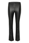 KAFFE KAada Faux Leather Trousers-Deep Black