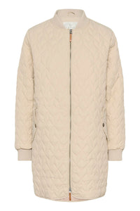 KAFFE KAlelia Mid Length Quilted Jacket Feather Grey