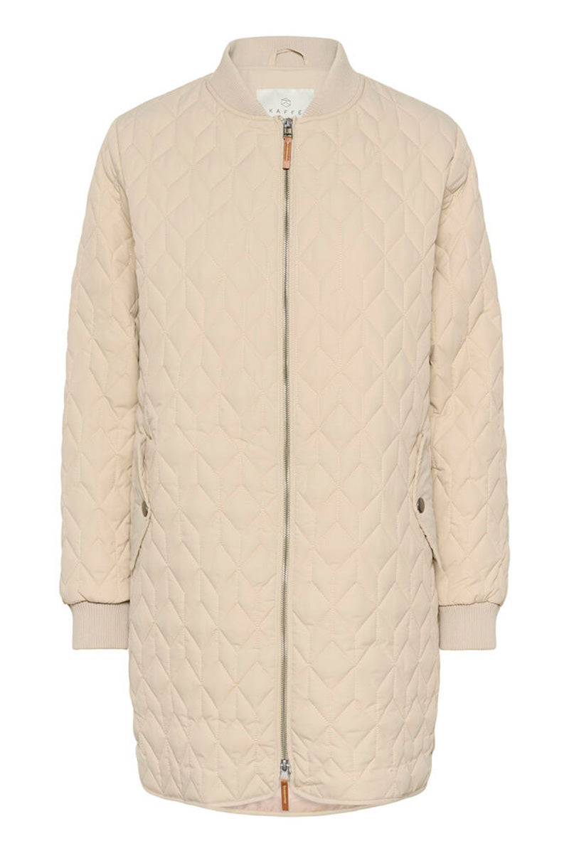 KAFFE KAlelia Mid Length Quilted Jacket Feather Grey