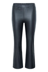 KAFFE KAada Faux Leather Trousers-Black Oyster