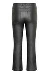 KAFFE KAada Faux Leather Trousers-Black Oyster