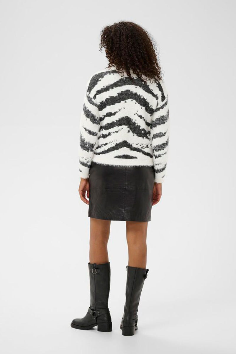 KAFFE KAbiva Pullover Chalk/Black Animal