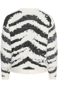 KAFFE KAbiva Pullover Chalk/Black Animal