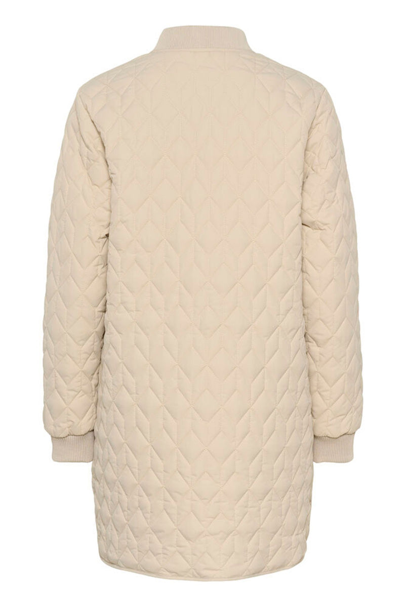 KAFFE KAlelia Mid Length Quilted Jacket Feather Grey