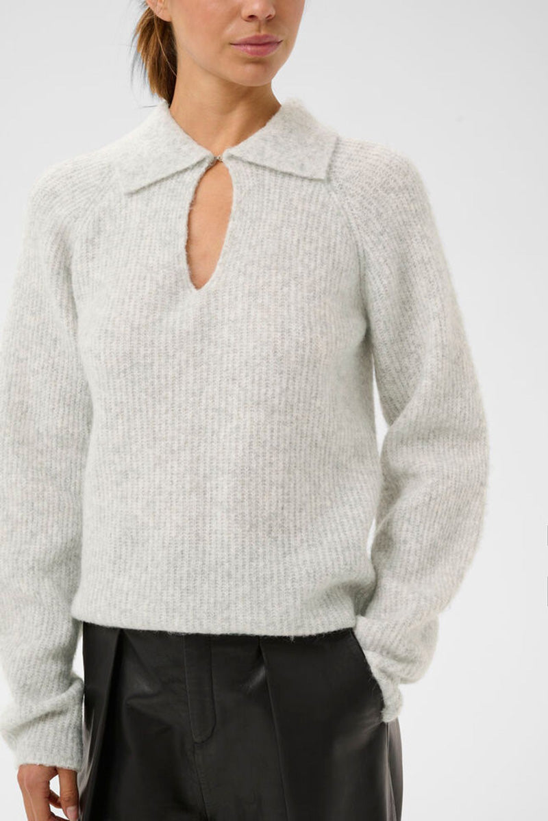 InWear NIA Polo Sweater Light Grey Melange