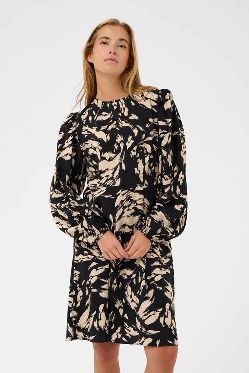 KAFFE KAulla Dress-Black/Stone Graphic