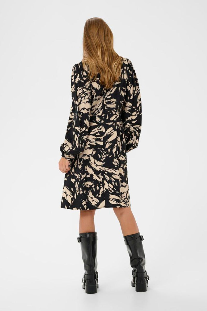 KAFFE KAulla Dress-Black/Stone Graphic