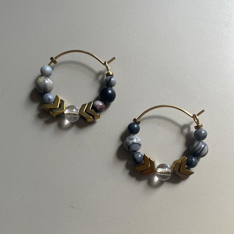 GIST Maifan/Jasper Gold Plated Hoops