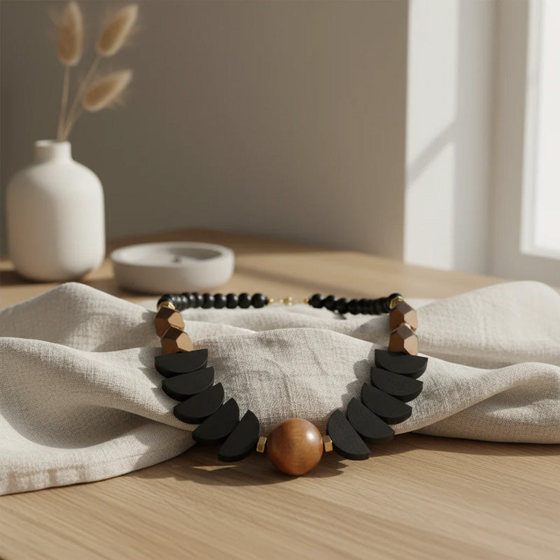 GIST Statement Hematite Necklace Black/Deep Taupe