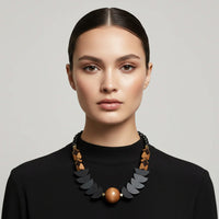 GIST Statement Hematite Necklace Black/Deep Taupe