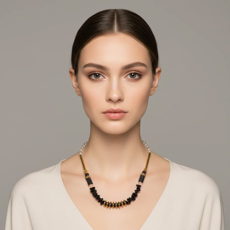 GIST Hematite Necklace Natural/Black