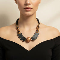 GIST Statement Hematite Necklace Black/Deep Taupe