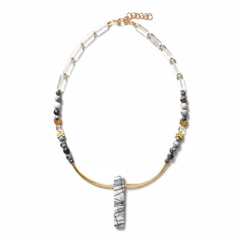 GIST Glass Hematite Necklace Black