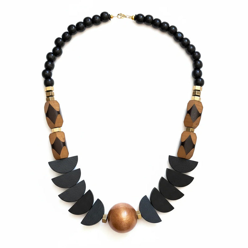GIST Statement Hematite Necklace Black/Deep Taupe