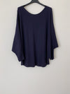 Trish Batwing Pocket Sweater Navy