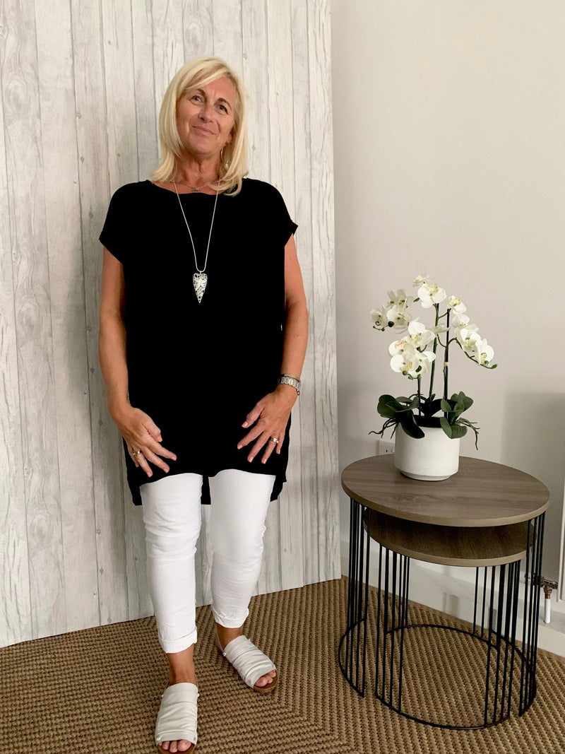 Chloe Short Sleeve Top Navy