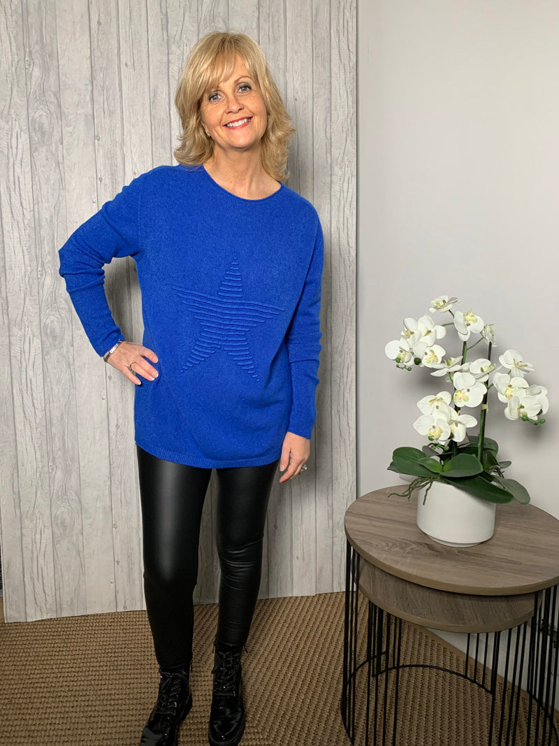 Cathy Star Sweater Cobalt