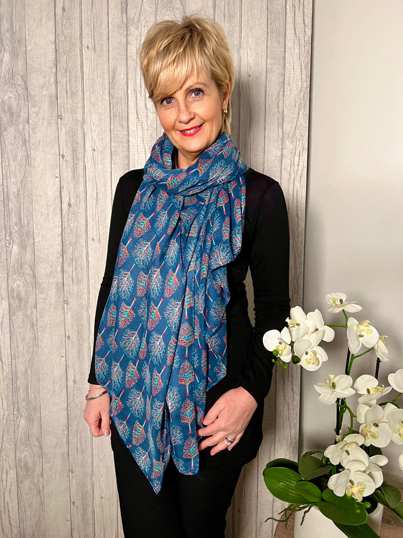 Enchanted Trees Scarf Blue