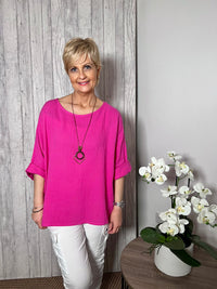 Cheri Box Top Fuchsia