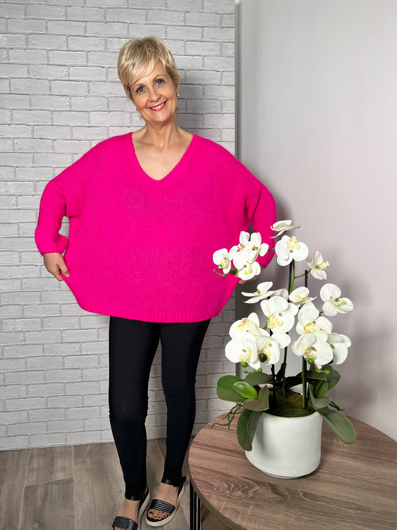 Avril V-Neck Mohair Sweater Turquoise