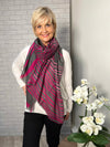 Heidi Grey & Magenta Print Scarf