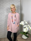 Carla Plait Back Sweater Blush Pink CURVE