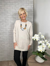 Carla Plait Back Sweater Stone CURVE