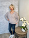 Avril V-Neck Mohair Sweater Pale Grey