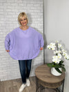 Suzanne Box Fit Pocket Sweater Fuchsia