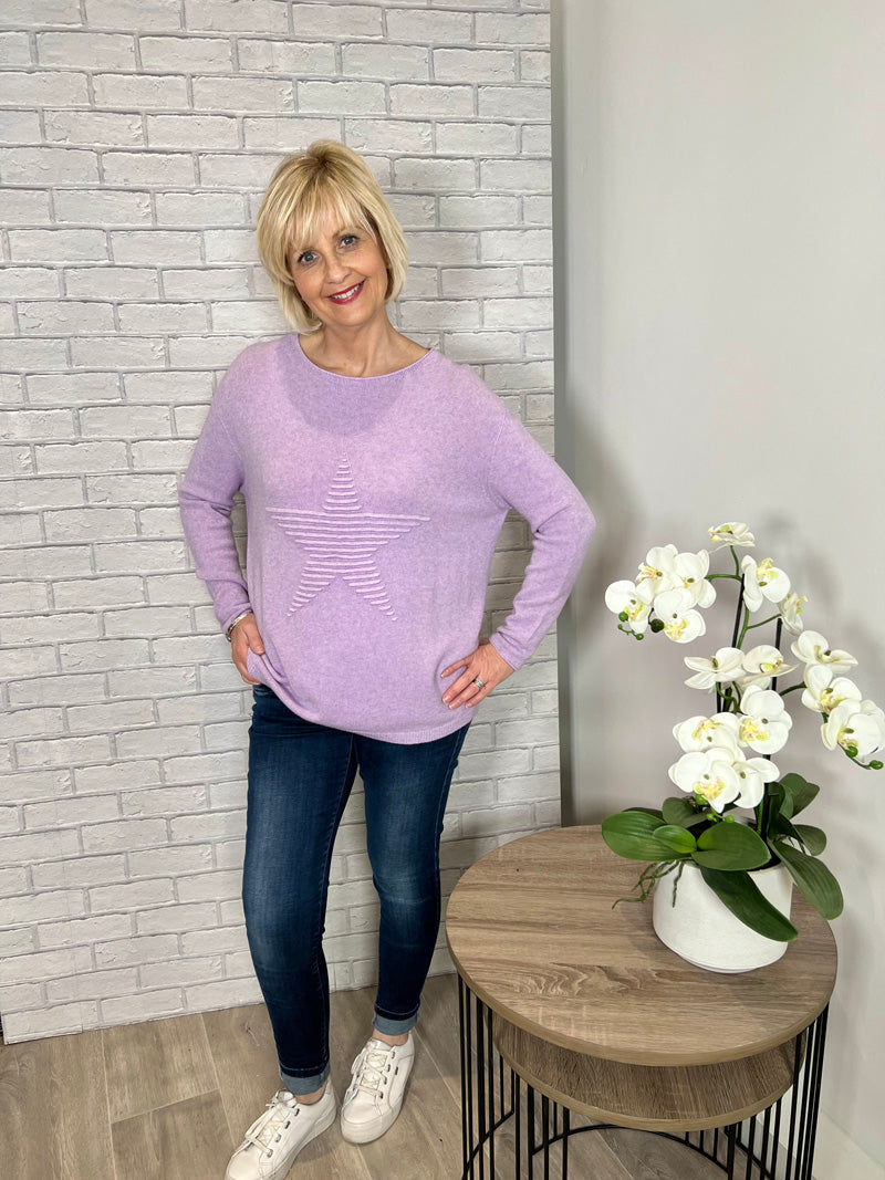Cathy Star Sweater Lilac