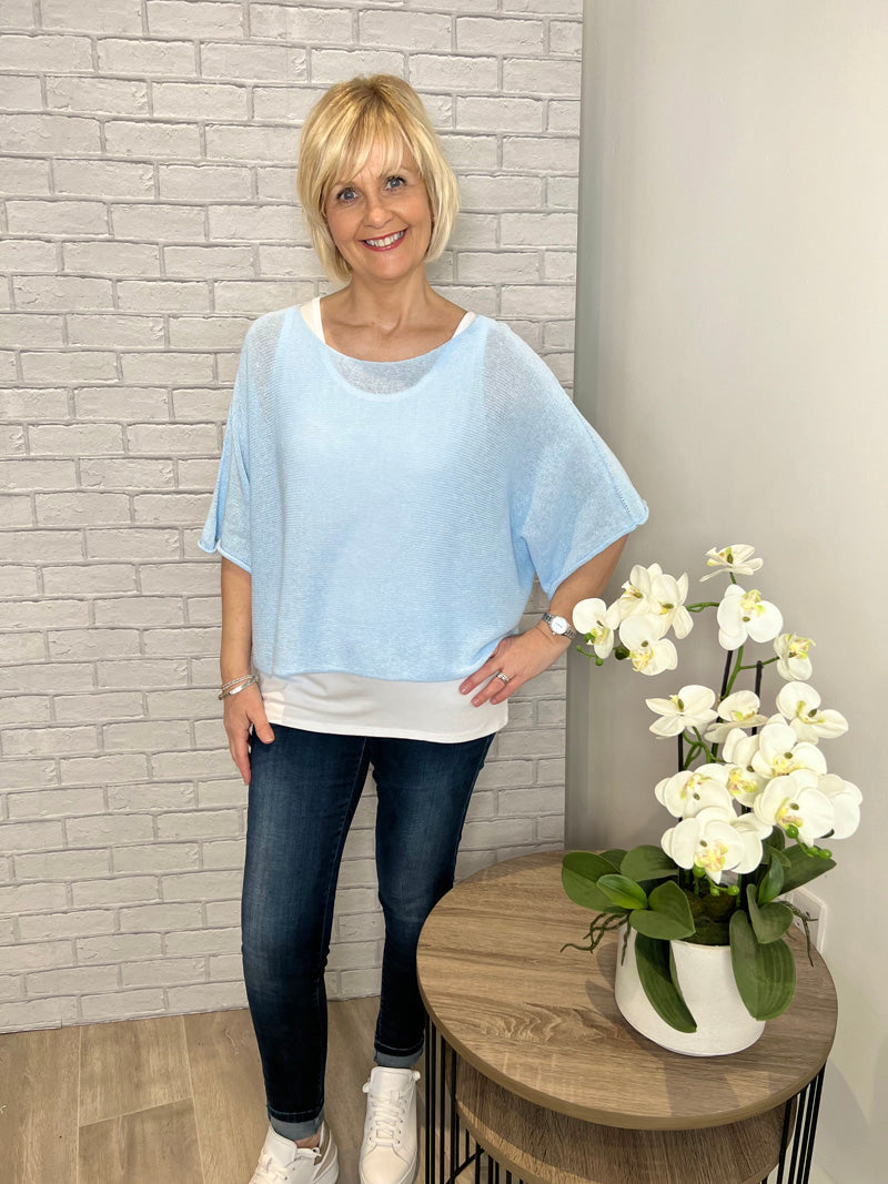 Nina Fine Knit Top Grey