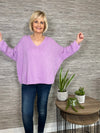 Avril V-Neck Mohair Sweater Fuchsia