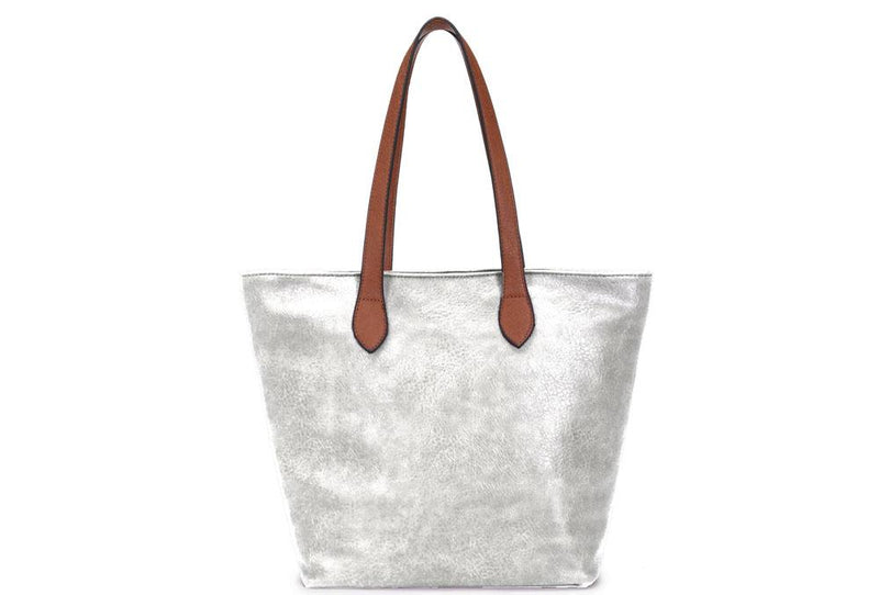 Emily Silver Shopper Handbag